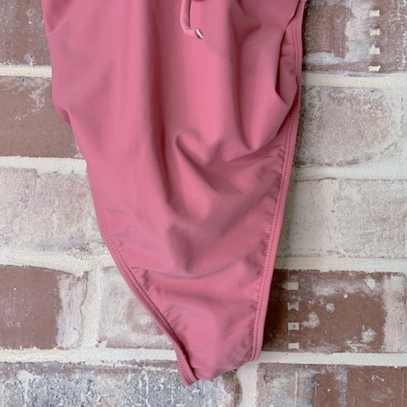 Xhilaration Pink Lace Up Front One Piece Swimsuit Size Large - Picture 3 of 8